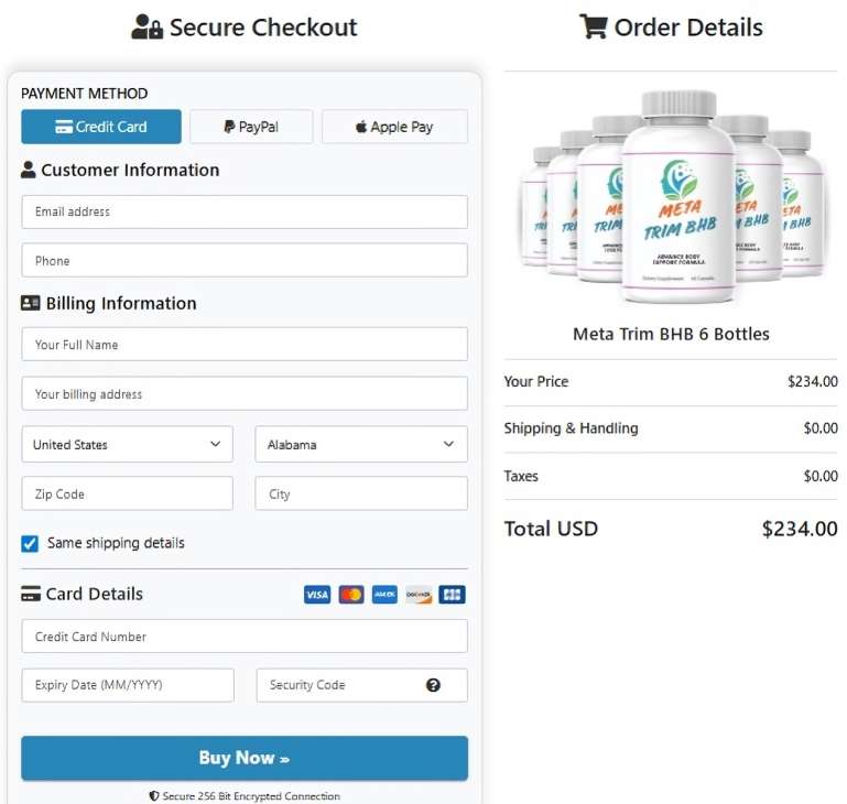 MetaTrim BHB Order Page
